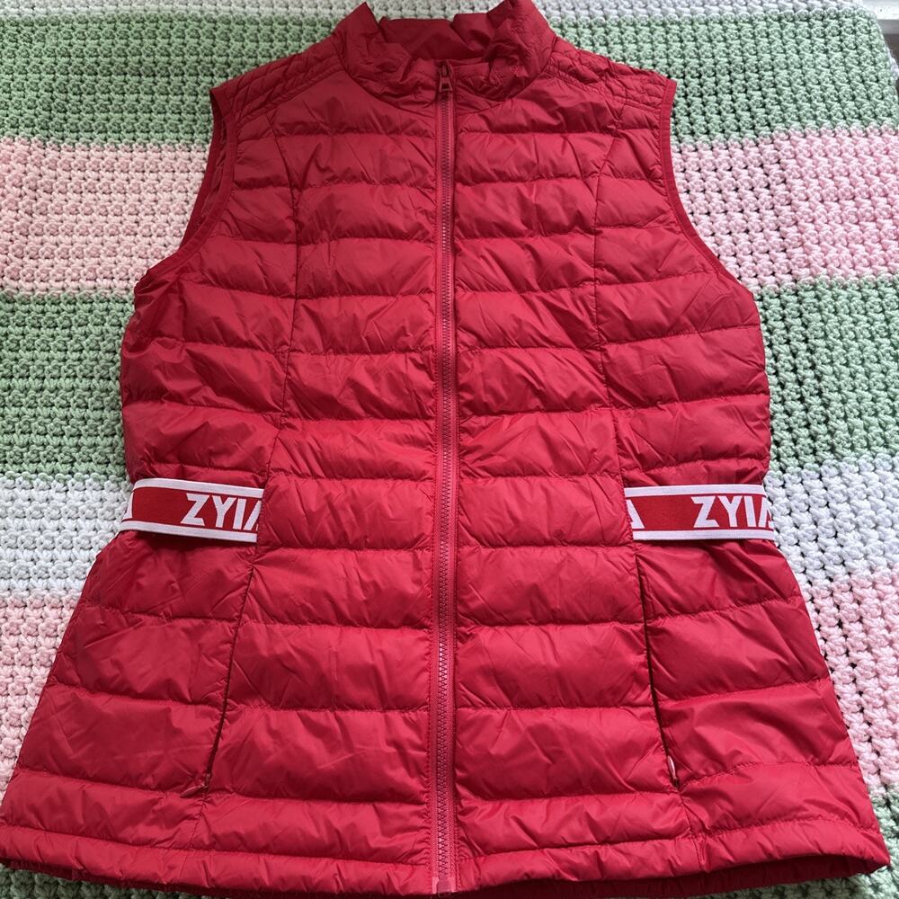 Zyia XXL Women’s Red Puffer Vest With Zippered Pockets Lightweight 100% Nylon